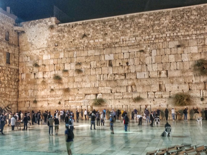 western wall at night